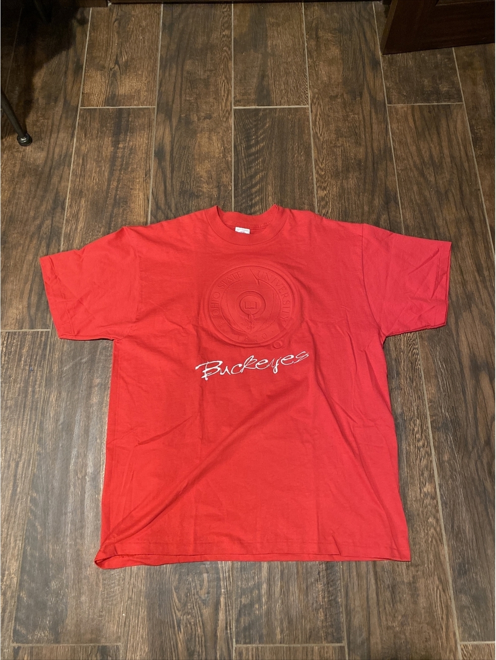 Vtg 90s Ohio State Buckeyes Single Stitch Tshirt XL Red DELTA Made In USA
